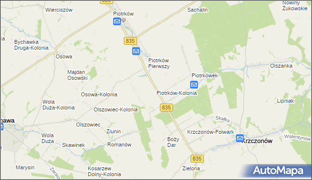 mapa Piotrków-Kolonia, Piotrków-Kolonia na mapie Targeo