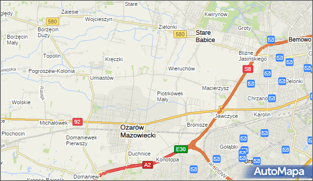 mapa Piotrkówek Mały, Piotrkówek Mały na mapie Targeo