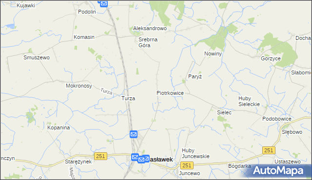 mapa Piotrkowice gmina Damasławek, Piotrkowice gmina Damasławek na mapie Targeo