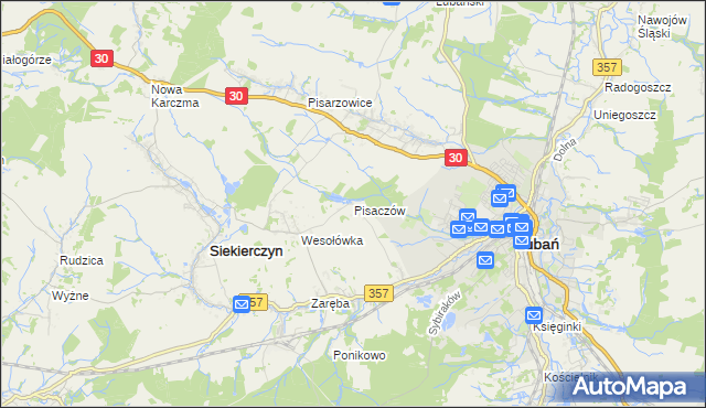 mapa Pisaczów, Pisaczów na mapie Targeo