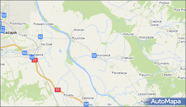 mapa Piskorowice, Piskorowice na mapie Targeo