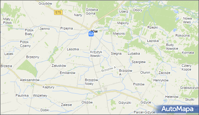 mapa Piskorzec gmina Iłów, Piskorzec gmina Iłów na mapie Targeo