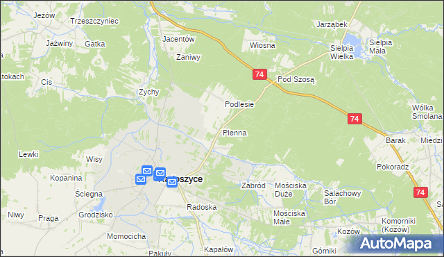 mapa Plenna, Plenna na mapie Targeo