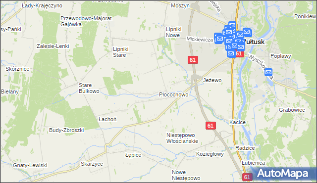 mapa Płocochowo, Płocochowo na mapie Targeo
