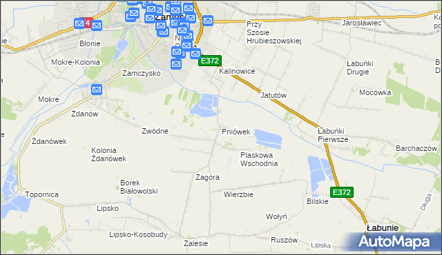 mapa Pniówek gmina Zamość, Pniówek gmina Zamość na mapie Targeo