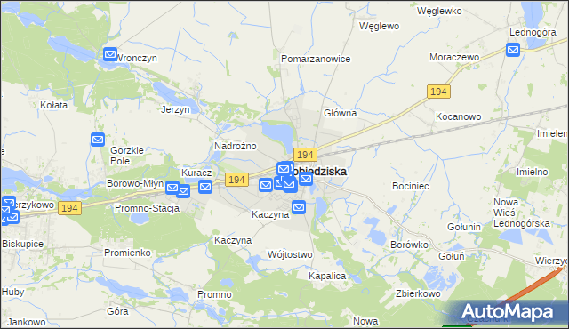 mapa Pobiedziska, Pobiedziska na mapie Targeo
