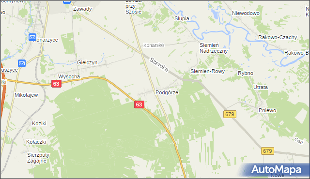 mapa Podgórze gmina Łomża, Podgórze gmina Łomża na mapie Targeo