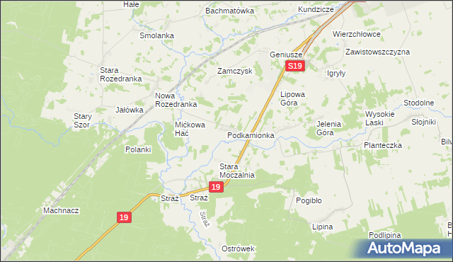 mapa Podkamionka, Podkamionka na mapie Targeo