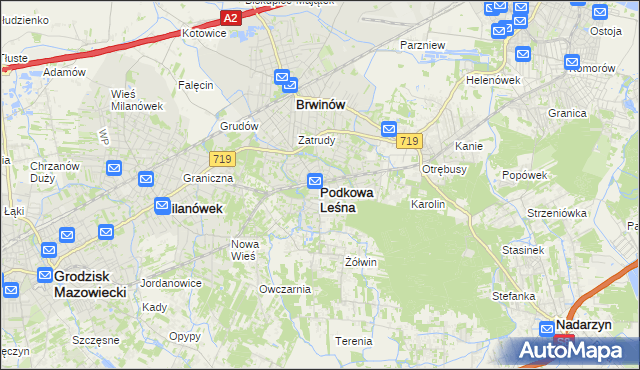 mapa Podkowa Leśna, Podkowa Leśna na mapie Targeo