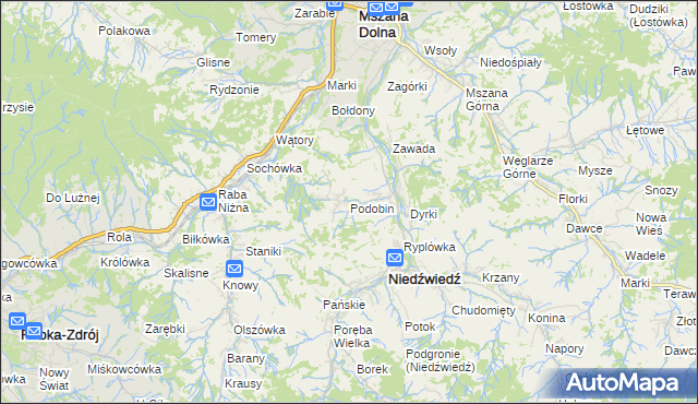 mapa Podobin, Podobin na mapie Targeo