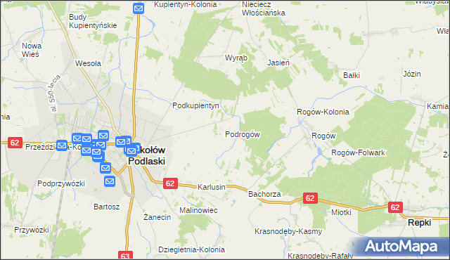 mapa Podrogów, Podrogów na mapie Targeo
