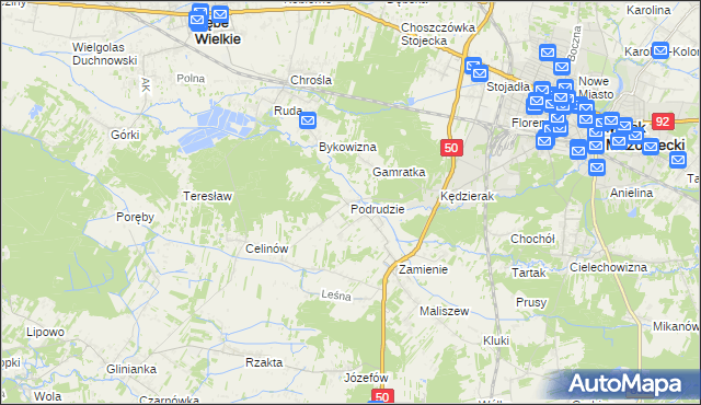 mapa Podrudzie, Podrudzie na mapie Targeo