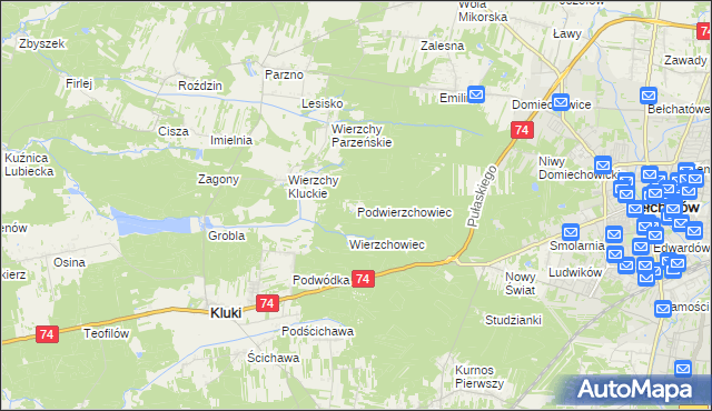 mapa Podwierzchowiec, Podwierzchowiec na mapie Targeo