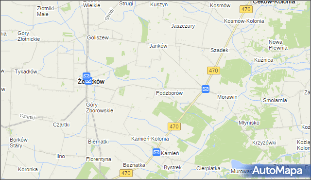 mapa Podzborów, Podzborów na mapie Targeo