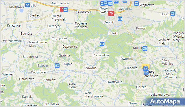 mapa Pogwizdów gmina Bochnia, Pogwizdów gmina Bochnia na mapie Targeo