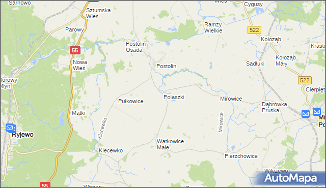 mapa Polaszki, Polaszki na mapie Targeo