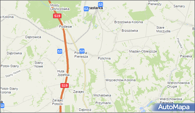 mapa Polichna, Polichna na mapie Targeo