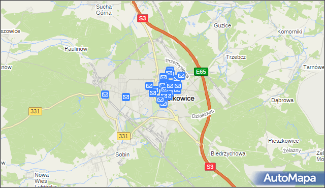 mapa Polkowice, Polkowice na mapie Targeo