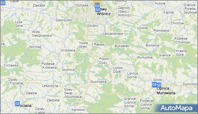 mapa Połom Duży, Połom Duży na mapie Targeo