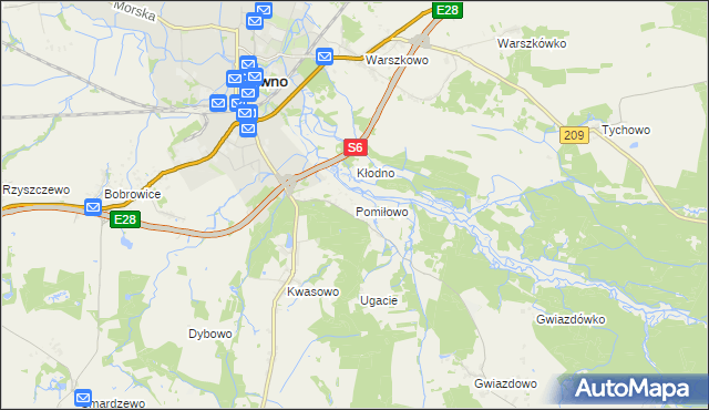 mapa Pomiłowo, Pomiłowo na mapie Targeo