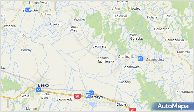 mapa Posada Jaćmierska, Posada Jaćmierska na mapie Targeo