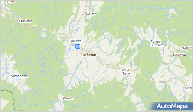 mapa Posada Jaśliska, Posada Jaśliska na mapie Targeo