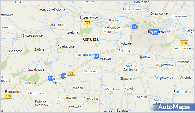 mapa Posądza, Posądza na mapie Targeo