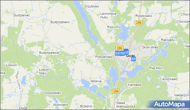 mapa Potrzanowo, Potrzanowo na mapie Targeo