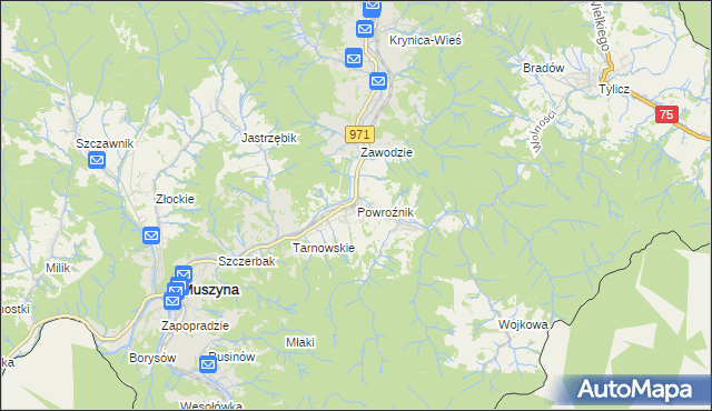 mapa Powroźnik, Powroźnik na mapie Targeo