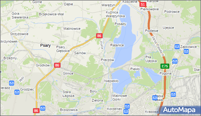 mapa Preczów, Preczów na mapie Targeo