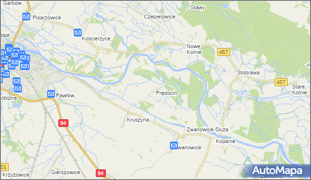 mapa Prędocin gmina Skarbimierz, Prędocin gmina Skarbimierz na mapie Targeo