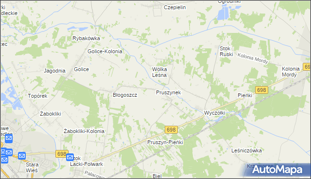 mapa Pruszynek, Pruszynek na mapie Targeo