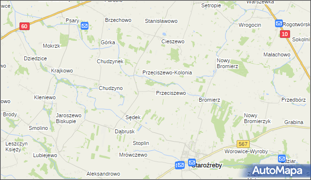 mapa Przeciszewo, Przeciszewo na mapie Targeo