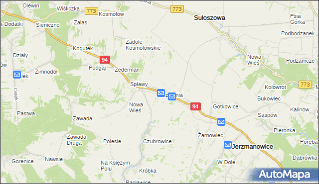mapa Przeginia, Przeginia na mapie Targeo
