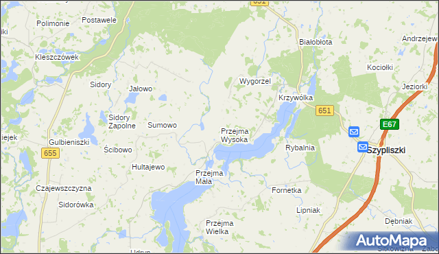 mapa Przejma Wysoka, Przejma Wysoka na mapie Targeo