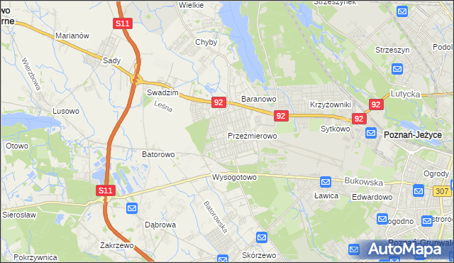 mapa Przeźmierowo, Przeźmierowo na mapie Targeo
