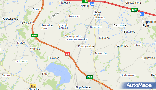 mapa Przybyłowice, Przybyłowice na mapie Targeo