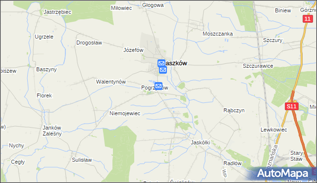 mapa Przybysławice gmina Raszków, Przybysławice gmina Raszków na mapie Targeo