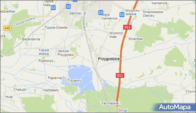 mapa Przygodzice, Przygodzice na mapie Targeo