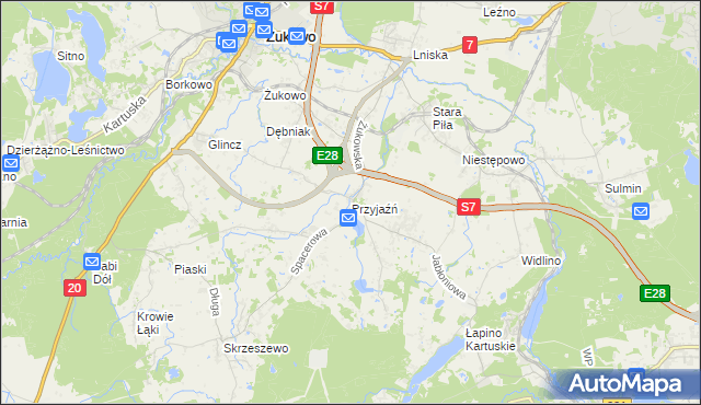 mapa Przyjaźń, Przyjaźń na mapie Targeo