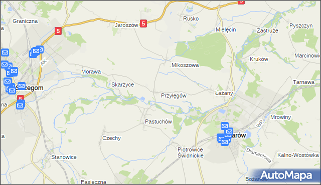 mapa Przyłęgów, Przyłęgów na mapie Targeo