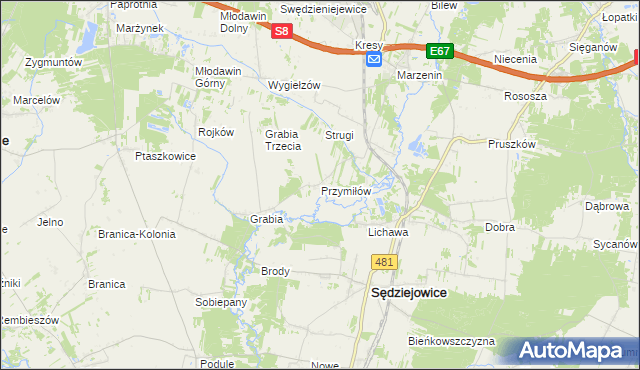 mapa Przymiłów, Przymiłów na mapie Targeo