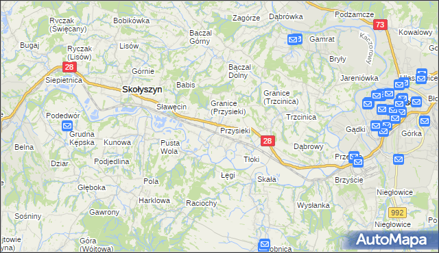 mapa Przysieki, Przysieki na mapie Targeo