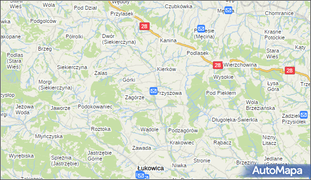 mapa Przyszowa, Przyszowa na mapie Targeo