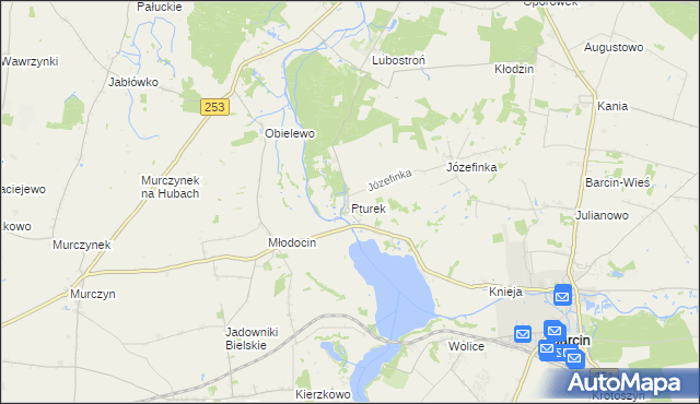 mapa Pturek, Pturek na mapie Targeo
