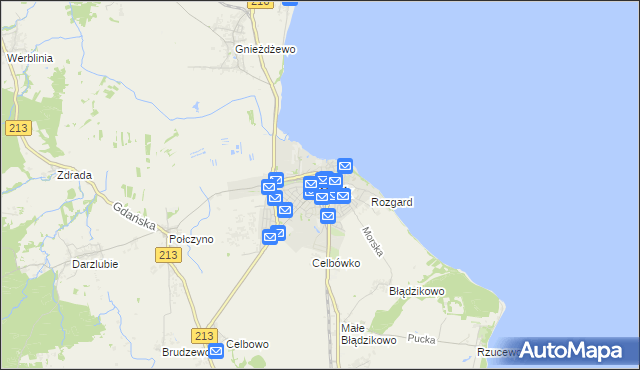 mapa Puck, Puck na mapie Targeo