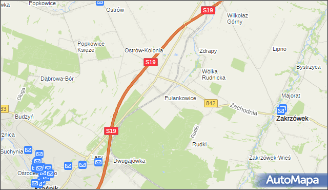 mapa Pułankowice, Pułankowice na mapie Targeo