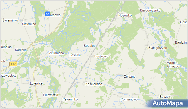 mapa Pustkowo gmina Białogard, Pustkowo gmina Białogard na mapie Targeo