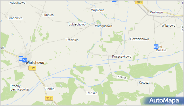 mapa Puszczykówiec, Puszczykówiec na mapie Targeo