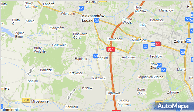 mapa Rąbień, Rąbień na mapie Targeo